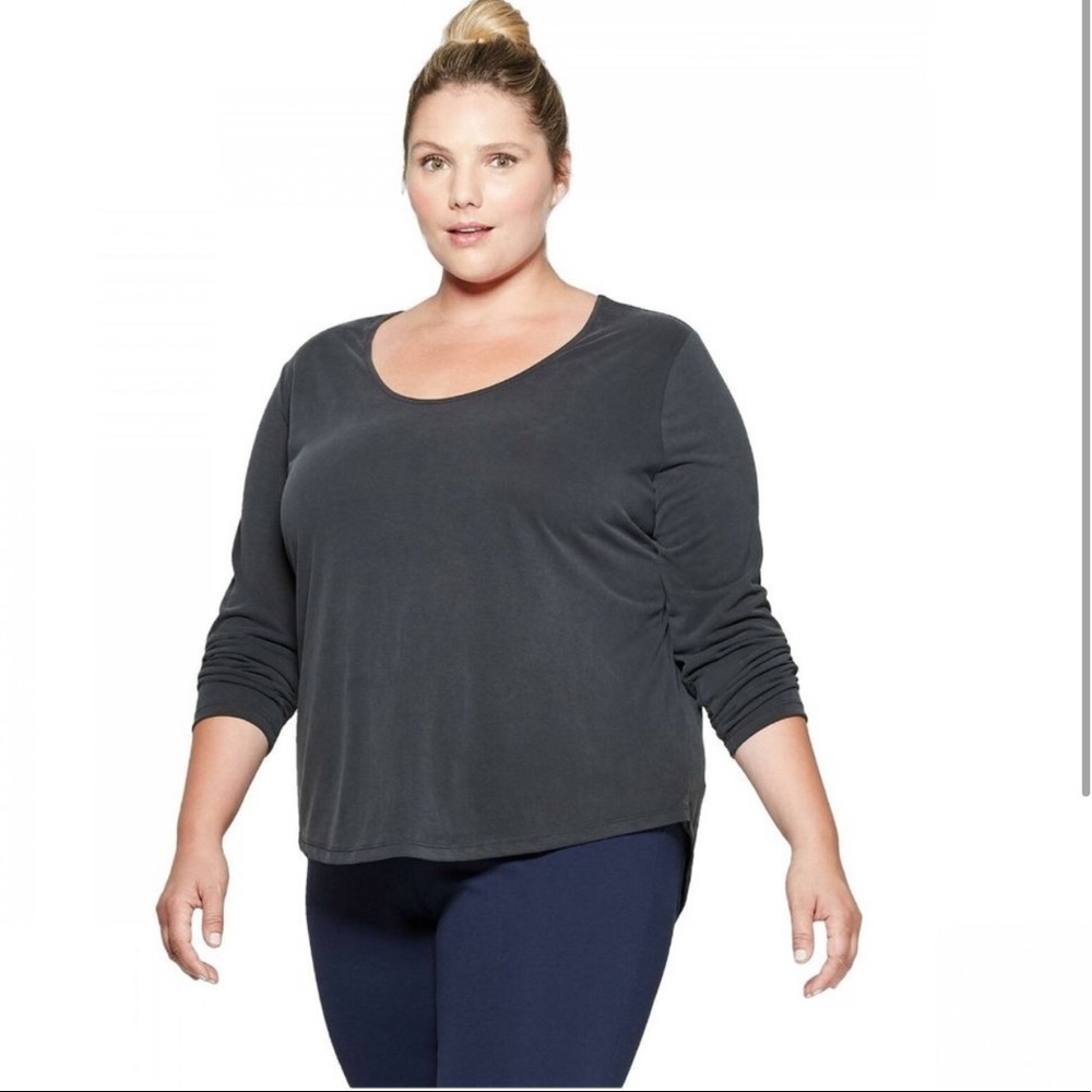Ava & Viv Modal Scoop Neck Long Sleeve Top